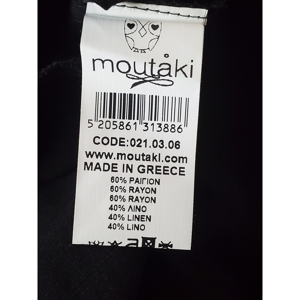 Moutaki Women's Linen Shorts Small Black Tie Belt Cuffed Pleated Quiet Luxury - Picture 4 of 9